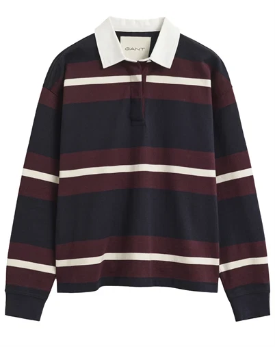 Gant - Striped Heavy Rugger Polo - Evening Blue
